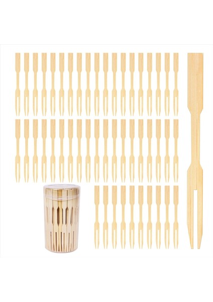 500PCS Bambu Çatallar 3.5 Inç, Kokteyl Çatalları Meze Çatalları, Meze Için Küçük Çatallar, Tek Kullanımlık/minik/gıda Seçimleri (Yurt Dışından)