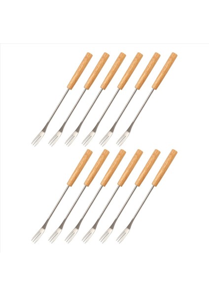 12PCS Fondue Fondu Çatal Izgara Seti Kokteyller Için Muddler Set Yeniden Kullanılabilir Meyve Çatalları Barbekü Çatal Daldırma Dondurma Fondu Çatalları (Yurt Dışından)