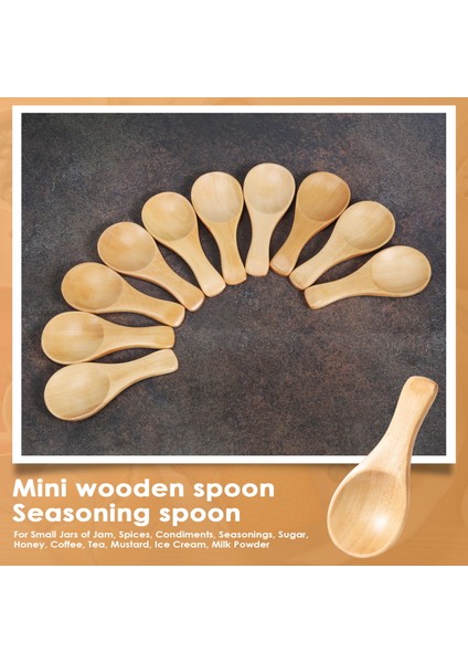 Kısa Sap 10 Paket Küçük Ahşap Kaşık, Küçük Reçel Kavanozları, Baharatlar, Çeşniler, Baharatlar, Şeker, Bal, Kahve, Çay, Hardal, Dondurma, Süt Tozu Için Mükemmel (Yurt Dışından) fırsatları