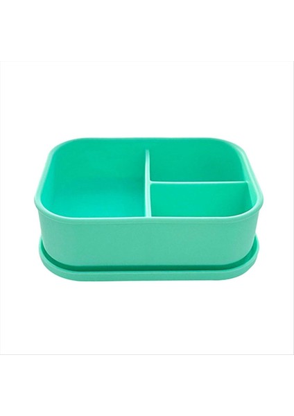 Silikon Öğle Yemeği Kutusu Gıda Sınıfı Cadih Mikrodalga Isıtma 3 Bölümlü Öğle Yemeği Bento Box Offi (Yurt Dışından)