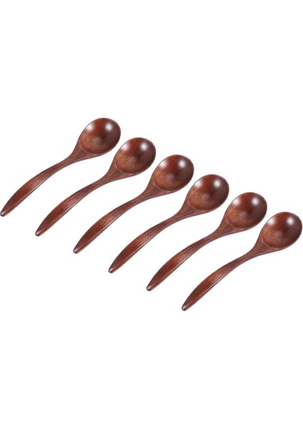 Yemek Için Ahşap Kaşıklar, 6 Adet Doğal Ahşap Yemek Kaşığı, 7 Inç Çevre Dostu El Yapımı Çay Kaşığı Akşam Yemeği, Salata Tatlıları, Cipsler, Atıştırmalıklar, Tahıl, Meyve (Yurt Dışından) modelleri