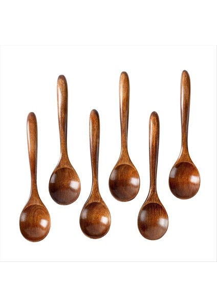 6 Adet Ahşap Kaşık, 6,5 Inç Küçük Ahşap Kaşık - Çorba, Yemek, Kepçe Kavanozları ve Kutular -Mutfak Eşyaları Için Mükemmel (Yurt Dışından)