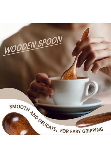 6 Adet Ahşap Kaşık, 6,5 Inç Küçük Ahşap Kaşık - Çorba, Yemek, Kepçe Kavanozları ve Kutular -Mutfak Eşyaları Için Mükemmel (Yurt Dışından) indirimleri