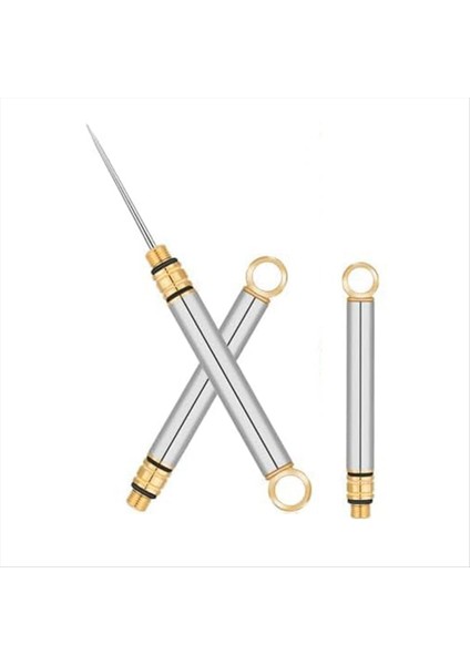 3 Adet Taşınabilir Titanyum Kürdan, Koruyucu Tutucu ile Metal Kürdan, Mini Paslanmaz Çelik Kürdan, Gümüş (Yurt Dışından)