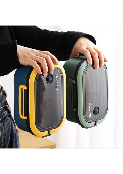 Sevimli Öğle Yemeği Kutusu Taşınabilir Bölmeler Mikrodalga Bento Öğle Yemeği Kutusu Okulu Açık Kamp Piknik Yemek Konteyneri Yeşil (Yurt Dışından) modelleri