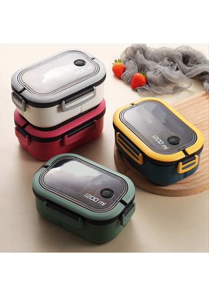 Sevimli Öğle Yemeği Kutusu Taşınabilir Bölmeler Mikrodalga Bento Öğle Yemeği Kutusu Okulu Açık Kamp Piknik Yemek Konteyneri Yeşil (Yurt Dışından) fırsatları