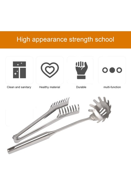 2 Adet Paslanmaz Çelik Spagetti Sunucusu Seti, Paslanmaz Çelik Spagetti Makarna Maşa, Makarna Kaşık Sunucusu Çatal (Yurt Dışından) modelleri