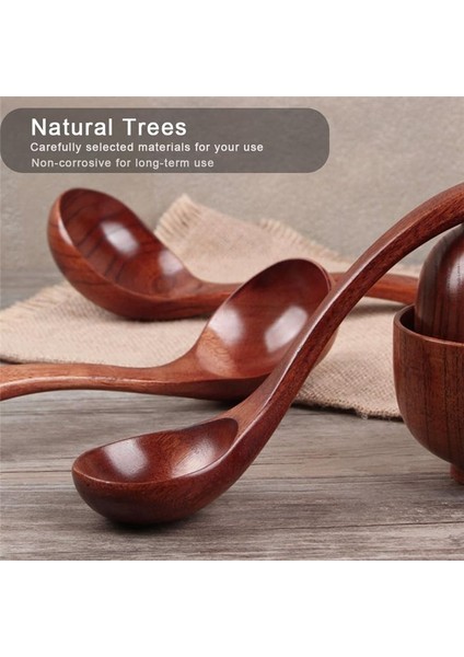 Ahşap Kepçe Kaşık Seti Uzun Saplı Çorba Kepçe Pot ve Kase Yapışmaz Ahşap Kaşık Yemek Pişirmek Için Set (Yurt Dışından) modelleri
