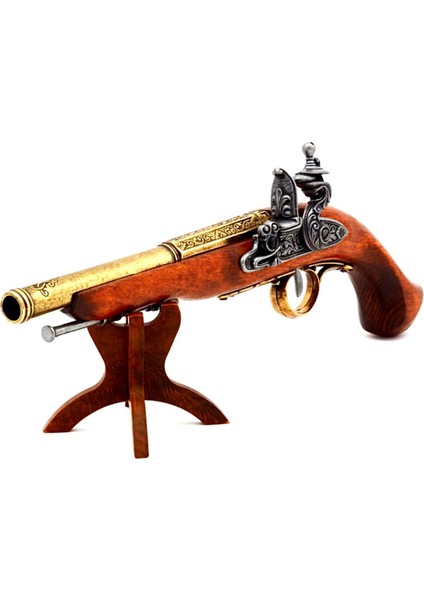 Denix Dekoratif Replika Çakmaklı Tabanca 38.5 cm (Sol El), 18. Yüzyıl indirimleri