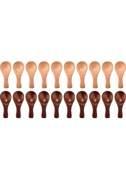 20 Adet Küçük Ahşap Kaşıklar Mini Çeşniler Şeker Baharat Tuz Bal Çay Kaşığı Kahve Çayı Reçel Hardal Dondurma Ahşap Kaşıklar (Yurt Dışından)