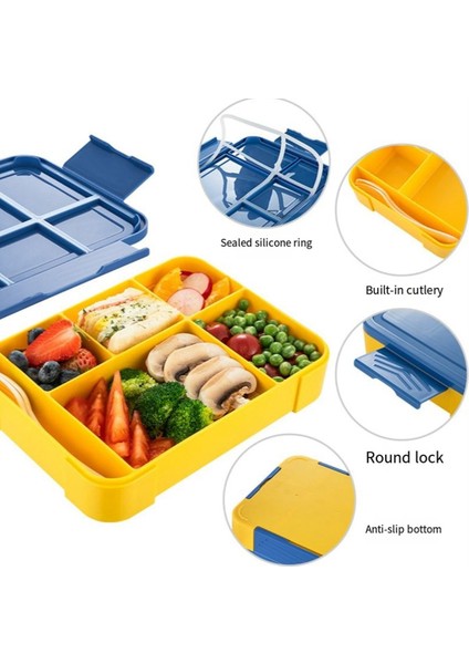 Bento Öğle Yemeği Kutusu Çocuklar, Bento Kutusu Öğle Yemeği Kutusu 5 Bölmeli ve 1 Salata Sosu Kapsayıcıları, Atıştırmalık Kutusu Gülü Kırmızı (Yurt Dışından) fırsatları