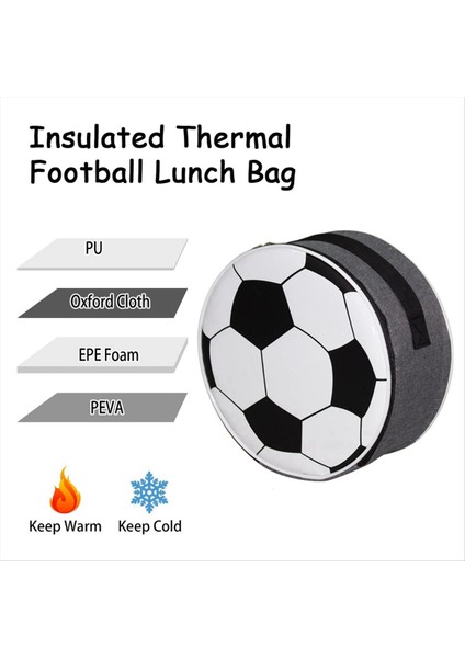 Okul Piknik Kampı Için Kayış, Yeniden Kullanılabilir Yuvarlak Termal Çantalarla Futbol Öğle Yemeği Çantası- Lacivert (Yurt Dışından) fiyatları