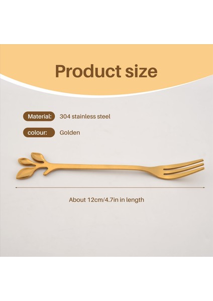 10 Adet Paslanmaz Çelik Yaprak Kek Meyve Çatalları Set Tatma Tatlı Çatalları Mutfak Aksesuar Düğün Parti Altın (Yurt Dışından) fırsatları