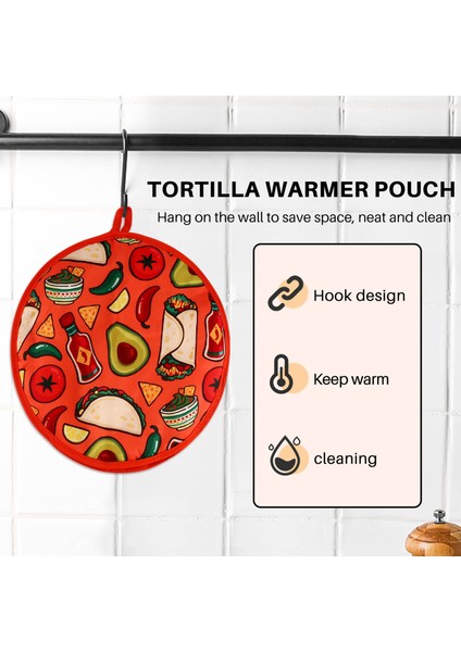Burrito Için 12 Inç Bez Çanta, Portatif Tortilla Daha Sıcak Kese Mikrodalga Restoran Gıda Gözleme, B (Yurt Dışından) fırsatları