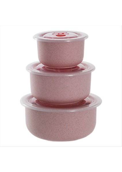 Bento kutusu buğday saman öğle yemeği kutusu kapaklı çevre dostu salata kasesi mikrodalga gıda saklama kabı olabilir pembe (Yurt Dışından)