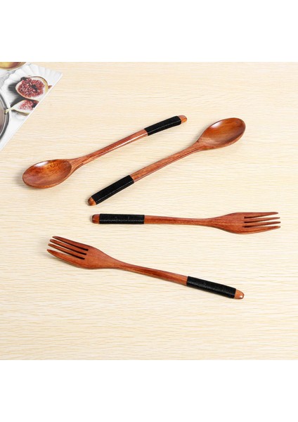 Ahşap Kaşık Çatalları Set Japon Tarzı Ahşap Eşyalar Ahşap Sofra Takımı Seti Yeniden Kullanılabilir (Siyah Kordonlar, 10 Parça) (Yurt Dışından) fırsatları