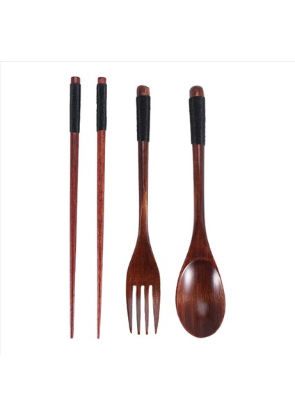 Ahşap Sofra Takımı Seti, Ahşap Taşınabilir Set Çikolatalar Kaşık Çatal Sofra Takımları ile Siyah Twining Iplik (Yurt Dışından) modelleri