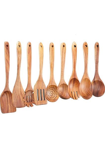 Ahşap Mutfak Mekanları Seti, Pişirme Için 9 Pc Ahşap Kaşık, Ahşap Pişir (Yurt Dışından)