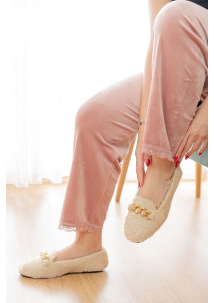 Yumuşak Peluş Kadın Taşlı Ev Babeti Hafif Taban Panduf Ev Pandufu fırsatları