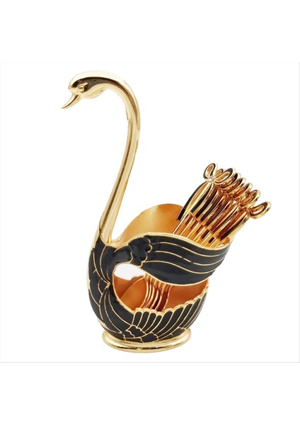 Swan Tarzı Kahve Tatlı Kaşık Seti-Avrupa Meyve Kepçe Sahibi ve Sofistike Yemek Için Dekoratif Sofra Takımı (Yurt Dışından)