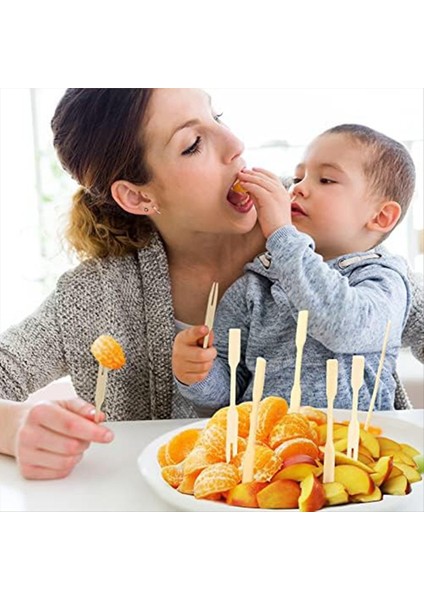 Mini Bambu Çatallar 3.5 Inç, Mezeler Için Küçük Çatallar, Kokteyl Çatalları Meyve Çatalları, Meze Için Kürdan (Yurt Dışından) fiyatları