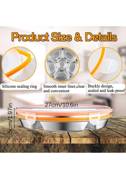 Kapaklı Bölünmüş Servis Tepsisi - Kapak ve Daldırma Atıştırmalık Tabağı ile Yeniden Kullanılabilir Sebze Tepsisi 6 Bölmeler 10 Inç 60OZ (Yurt Dışından) fiyatları