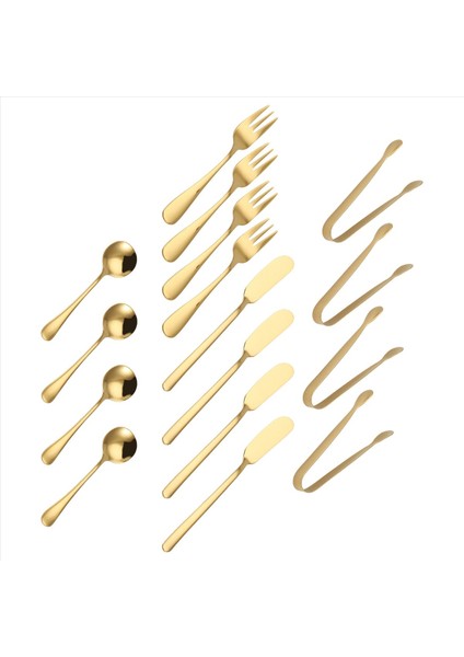 Peynir Tereyağı Serpme Bıçakları Set 16 Parçası Şarjeri Aksesuarlar Paslanmaz Çelik Tereyağı Bıçakları Tongs (Altın) (Yurt Dışından) modelleri