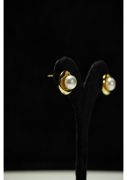 Inci Taşlı Minimal Çelik Küpe