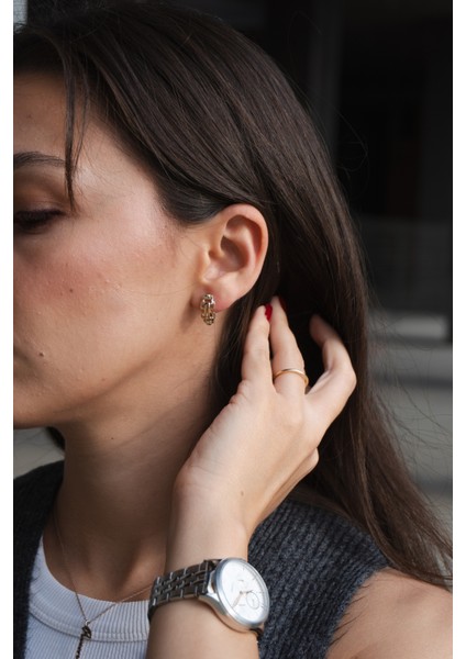 Zincir Formlu Minimal Çelik Küpe modelleri