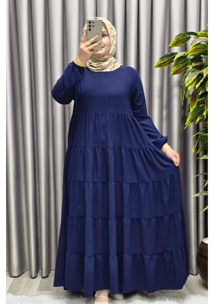 Kadın Tesettür Giyim Büyük Beden 5 Katlı Endonezya Krebi Elbise modelleri