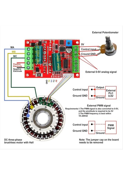 Dc 6-60V 400W Bldc Üç Fazlı Fırçasız Motor Kontrolör Pwm 12V 24V 48V Ileri/ters/durdurma/fren Işlevi (Yurt Dışından) fırsatları