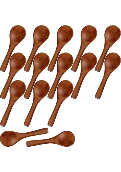 15 Adet Küçük Ahşap Kaşıklar Kısa Saplı Kahve Kaşık Mutfak Yemekleri Dondurma, Şeker, Bal, Vb. (Yurt Dışından)