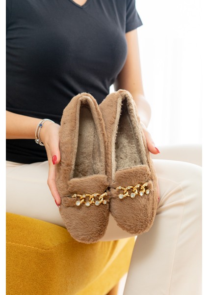 Yumuşak Peluş Kadın Taşlı Ev Babeti Hafif Taban Panduf Ev Pandufu fiyatları