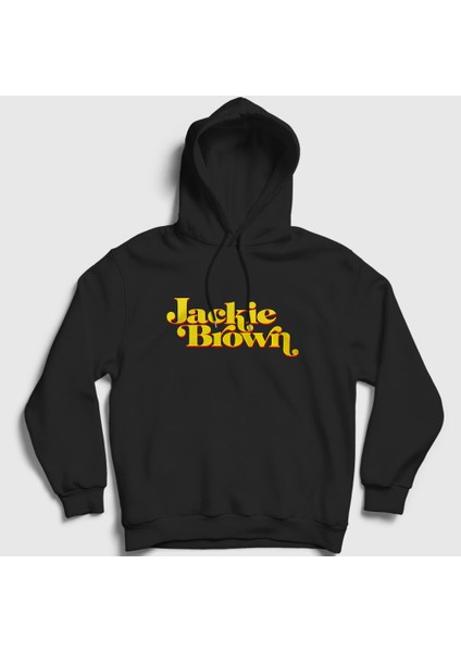 Unisex Siyah Logo Film Jackie Brown Quentin Tarantino Kapüşonlu Sweatshirt