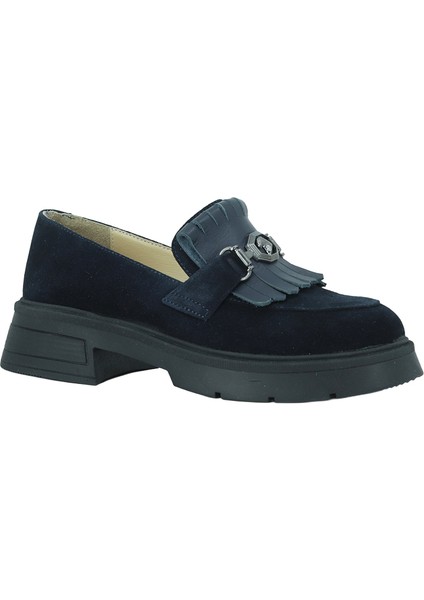 257003 Hakiki Deri Loafer Kadın Ayakkabı Tokalı Fırfırlı fiyatları