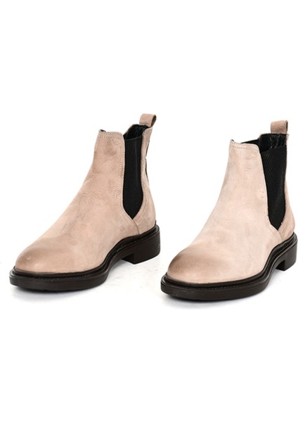 Hakiki Nubuk Deri Chelsea Bej Erkek Bot Kauçuk Taban - 02984 fiyatları