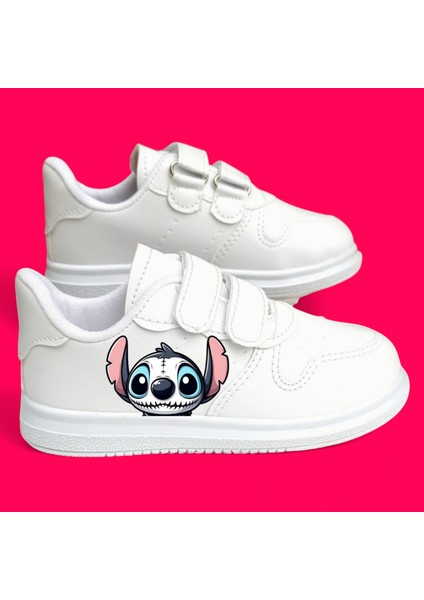 Gri Laylo Beyaz Baskılı Bantlı Çocuk Spor Ayakkabı Sneaker