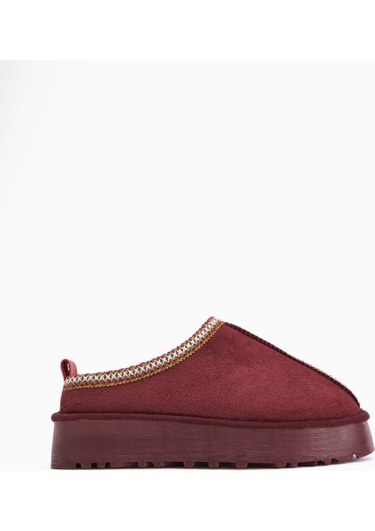 Anne-Liis Bordo Süet Dokuma Detaylı Kışlık Terlik fiyatları