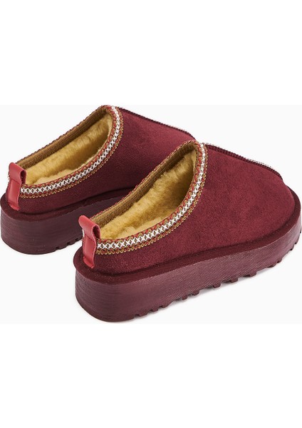 Anne-Liis Bordo Süet Dokuma Detaylı Kışlık Terlik fırsatları