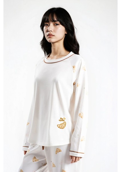 Kadın Ekru Study Cafe Looks Bis Yaka Pijama Takım fiyatları