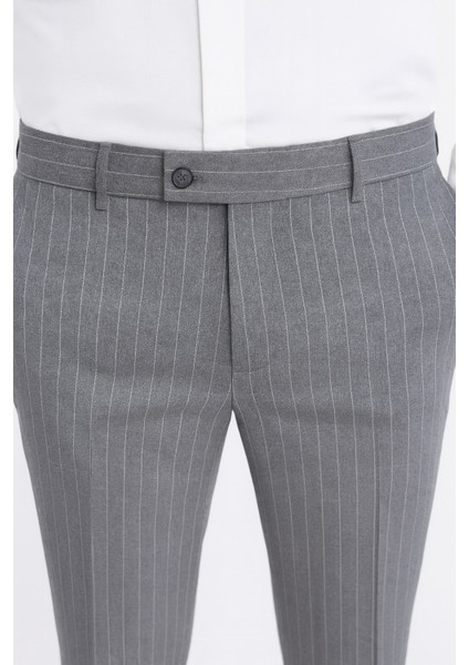 Çizgili Kruvaze Erkek Takım Elbise – Şık ve Rahat Italyan Kesim, Belden Oturtmalı, Top Düğmeli indirimleri