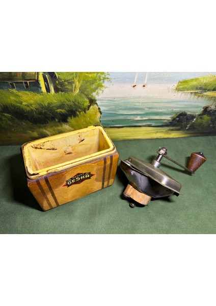 1980 Ler Alman Geska Ahşap Kahve Değirmeni 13 cm 6,5 cm 19 cm Ölçülerinde indirimleri