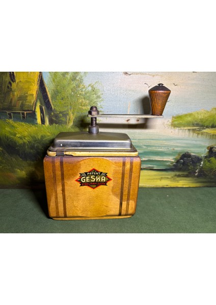 1980 Ler Alman Geska Ahşap Kahve Değirmeni 13 cm 6,5 cm 19 cm Ölçülerinde