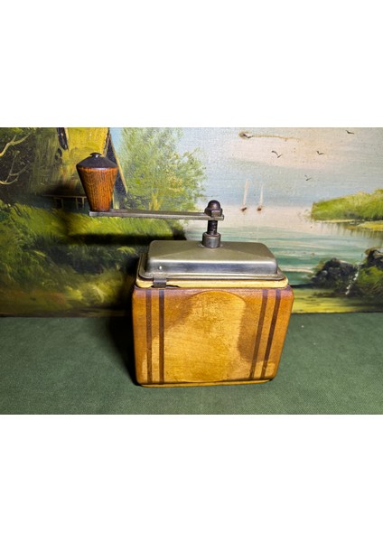 1980 Ler Alman Geska Ahşap Kahve Değirmeni 13 cm 6,5 cm 19 cm Ölçülerinde