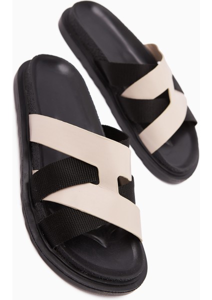 Rumi Bej Çapraz Bantlı Kadın Terlik fiyatları