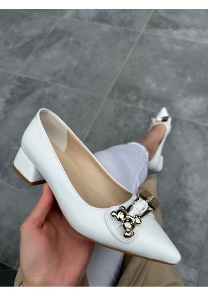 Jies Beyaz Topuklu Ayakkabı