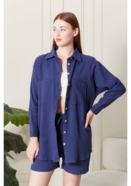 Soft %100 Koton Kumaş Şort Gömlek Takım modelleri