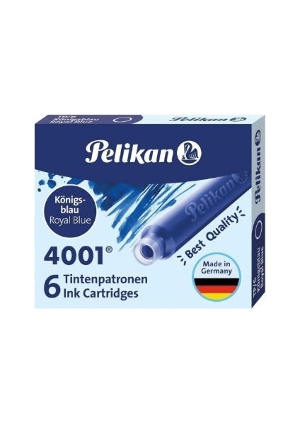 4001 Dolma Kalem Kartuşu 6'lı Royal Blue (Kraliyet Mavisi)