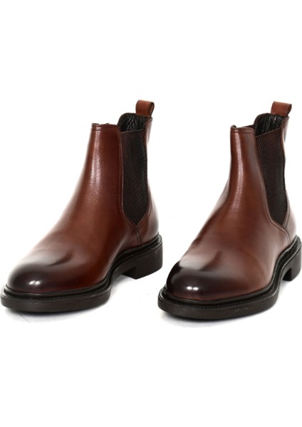 Hakiki Deri Kahverengi Chelsea Erkek Bot Kauçuk Taban - 2984 fiyatları