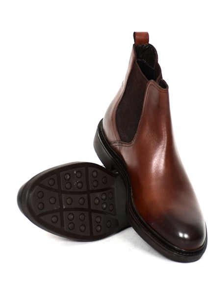 Hakiki Deri Kahverengi Chelsea Erkek Bot Kauçuk Taban - 2984 indirimleri